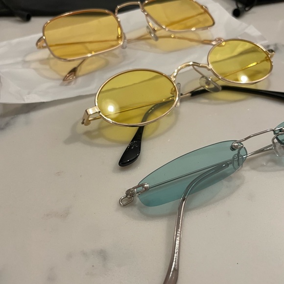 Sell In A Bundle — 3 Yellow and Green Sunglasses in Different Shapes of Lenses - Picture 12 of 12